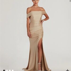 Windsor Strapless Beige Gown